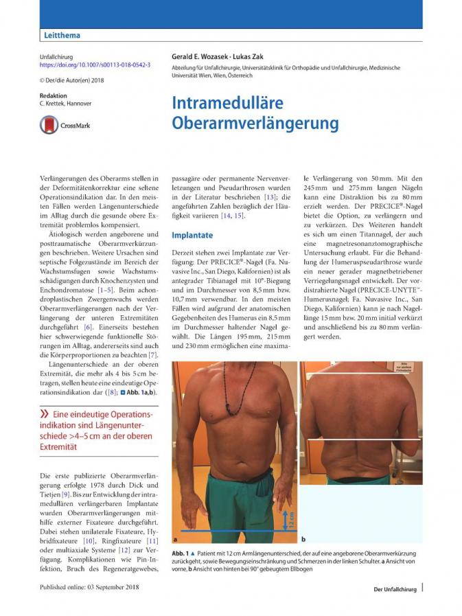  INTRAMEDULLÄRE OBERARMVERLÄNGERUNG