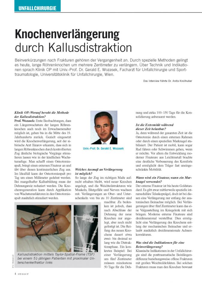 Knochenverlängerung durch Kallusdistraktion